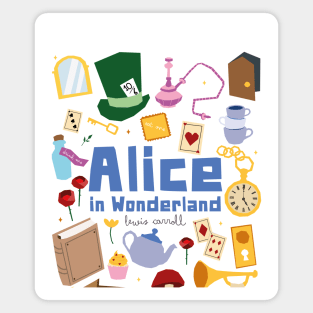 Alice in Wonderland paper cut illustration Magnet